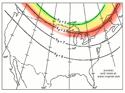 Kp index map